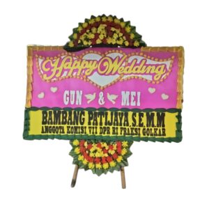 Bunga Papan Happy Wedding